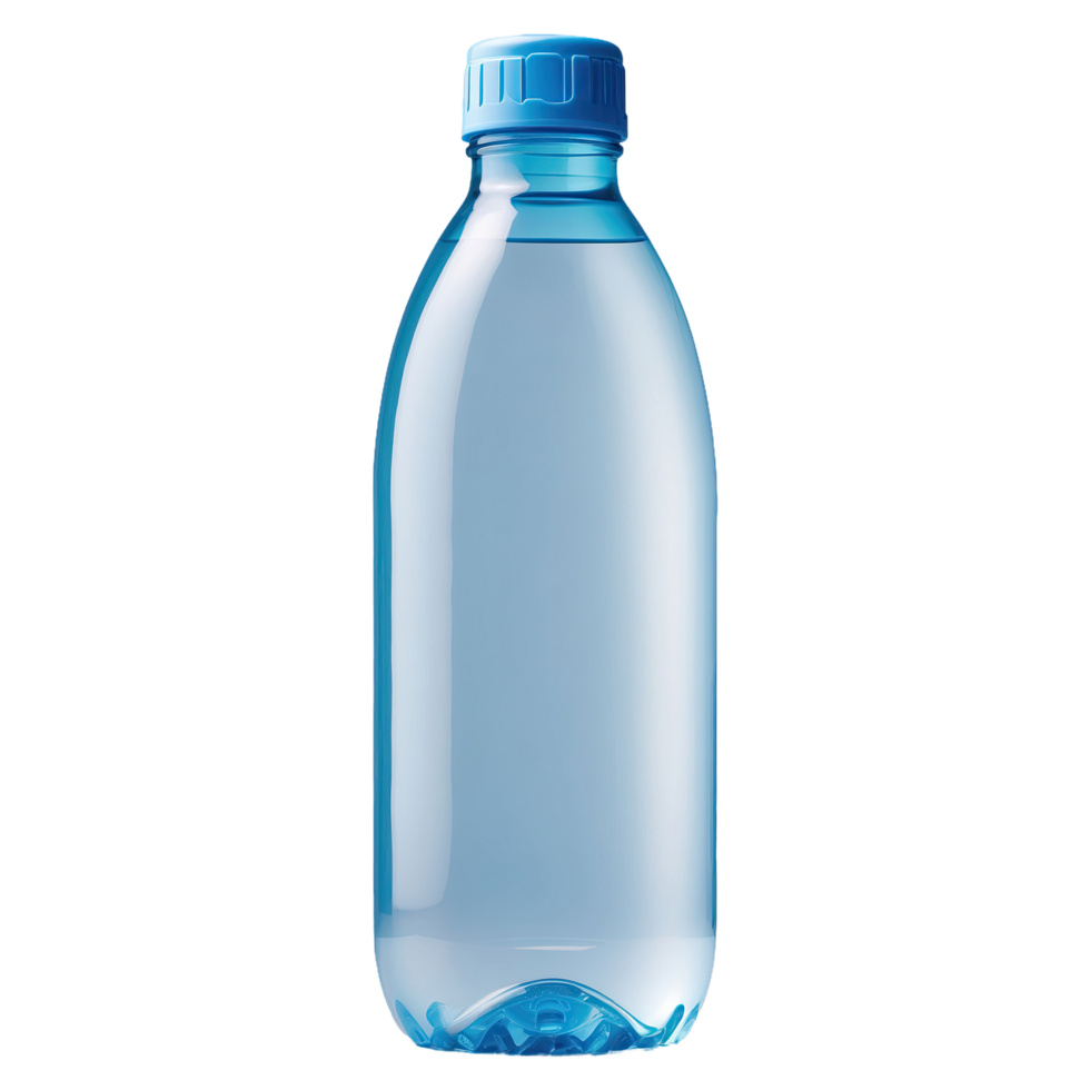 AI generated Water filled plastic bottles with caps isolated on transparent background png