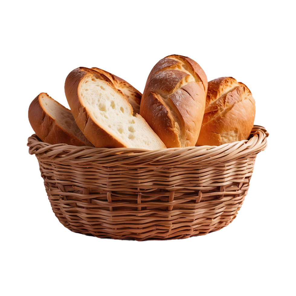 AI generated Baskets for bread isolated on transparent background png