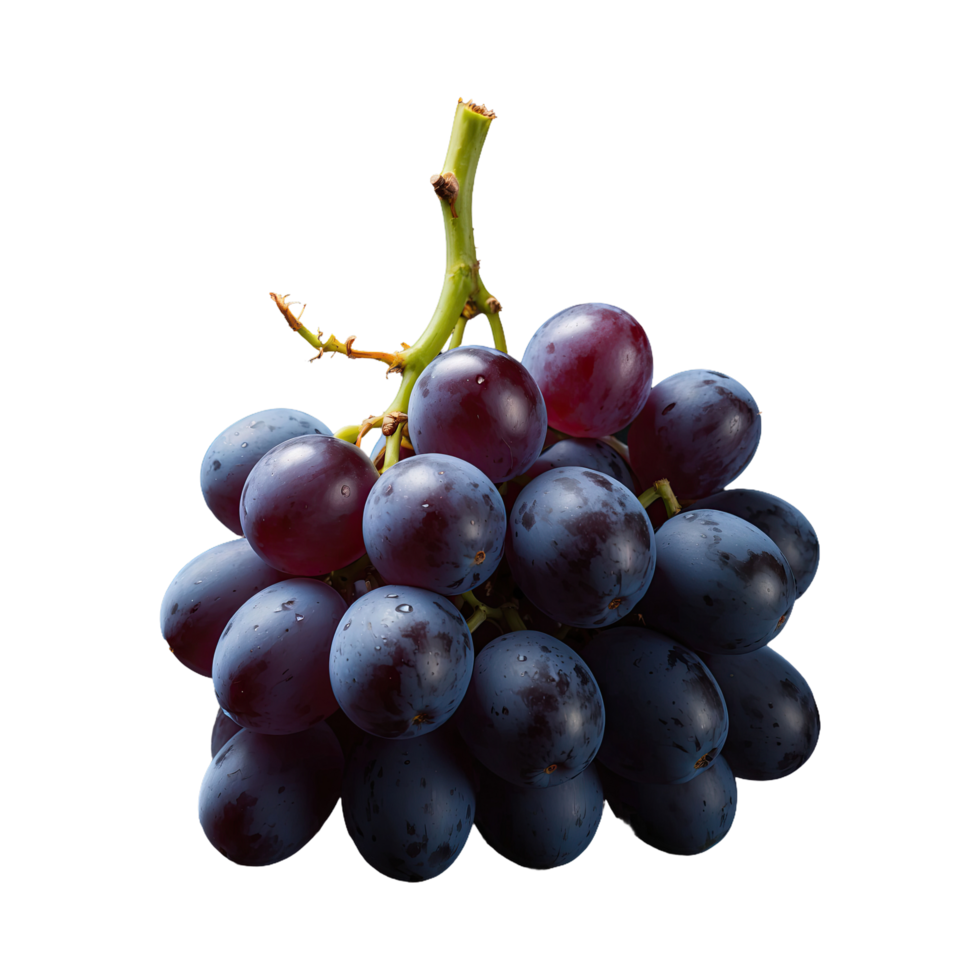 AI generated Grapes in contrast on dark surface isolated on transparent background png