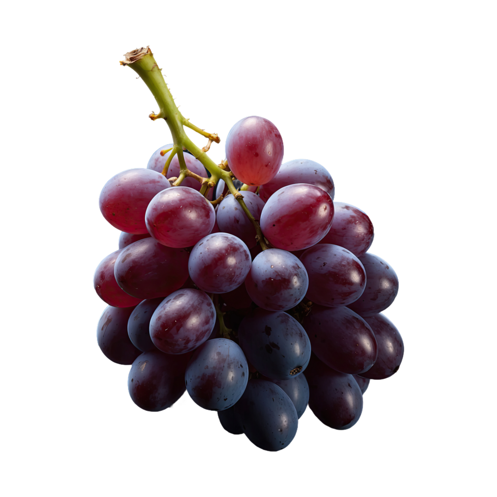 AI generated Grapes in contrast on dark surface isolated on transparent background png