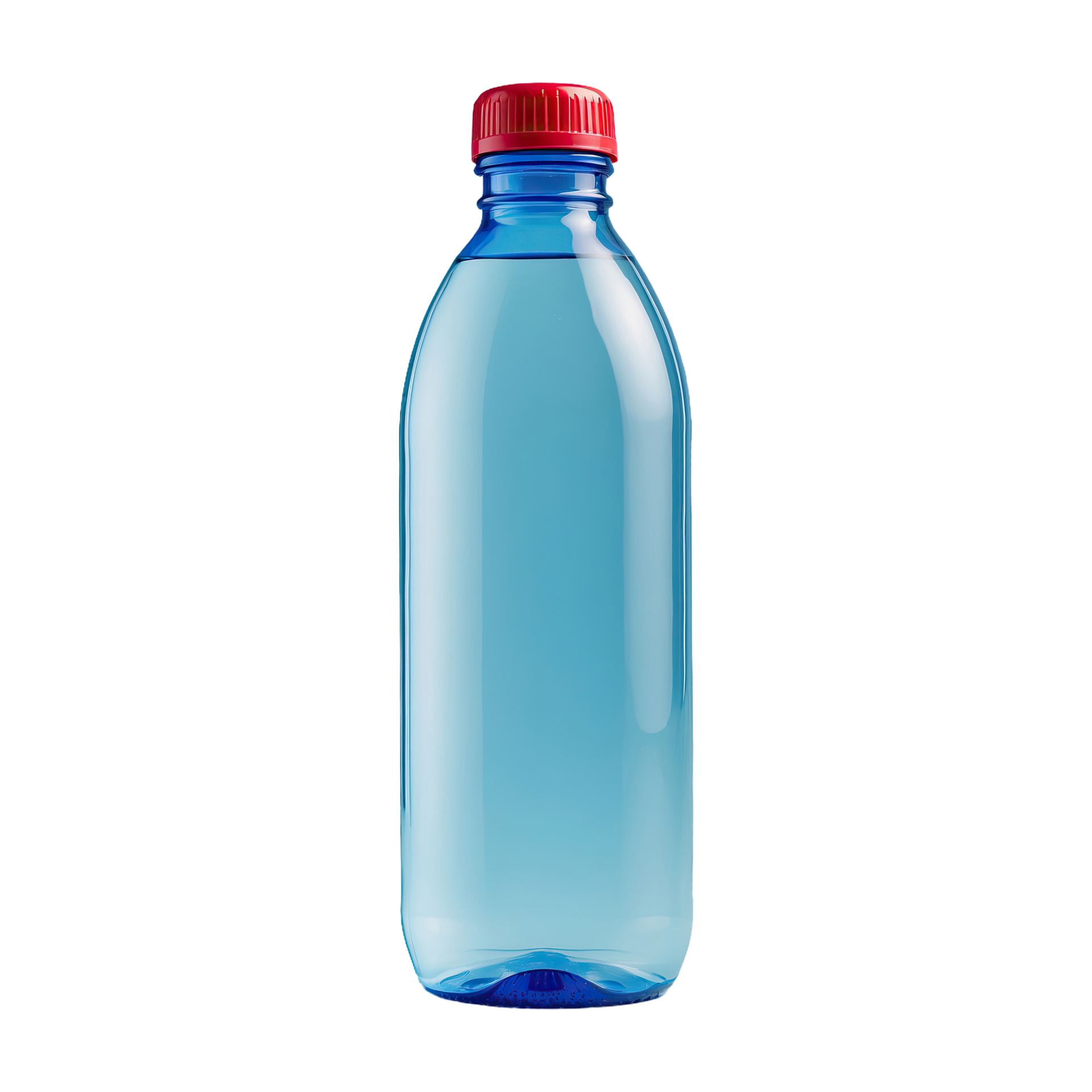 AI generated Water filled plastic bottles with caps isolated on