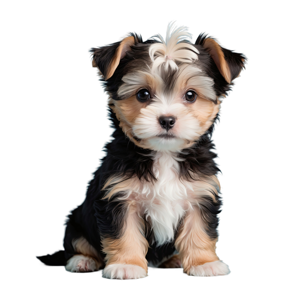 AI generated morkie puppy isolated on transparent background png