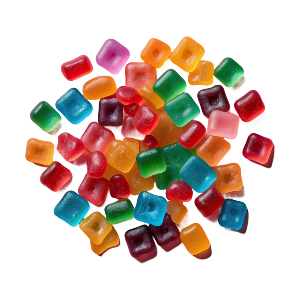 AI generated gummy candies isolated on transparent background png