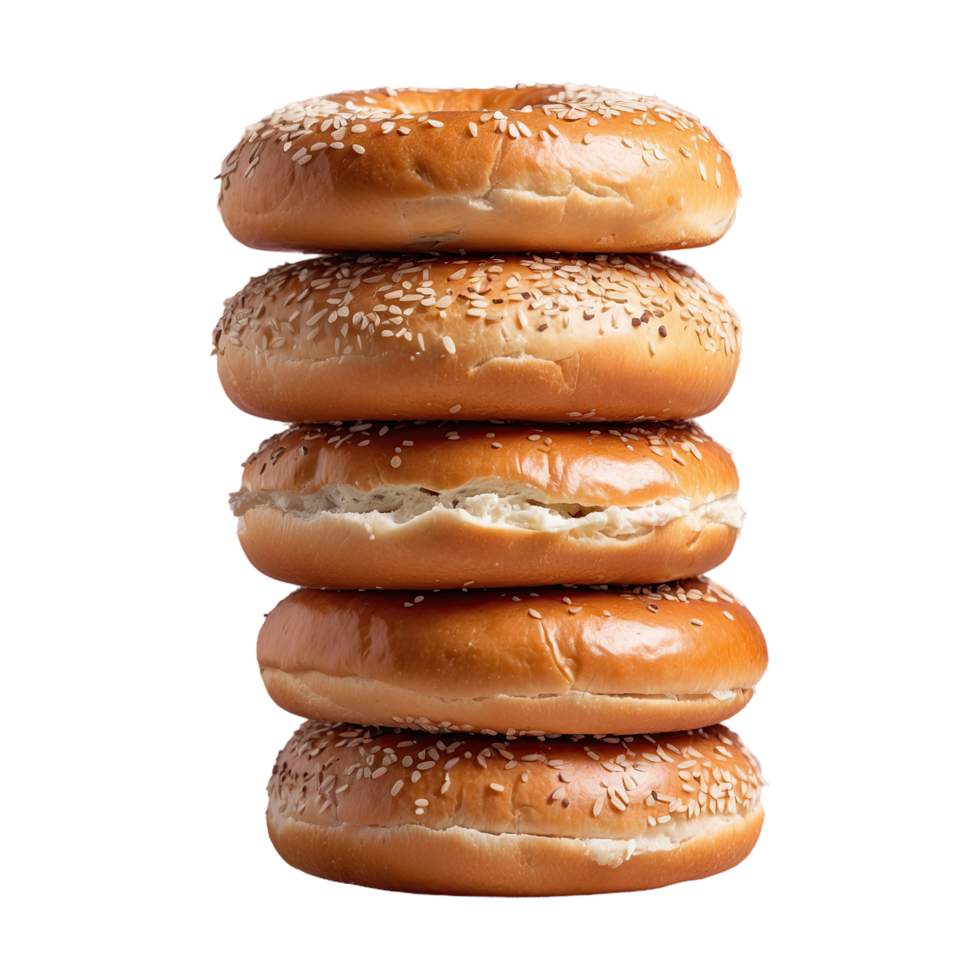 AI generated Stack of bagels isolated on transparent background png