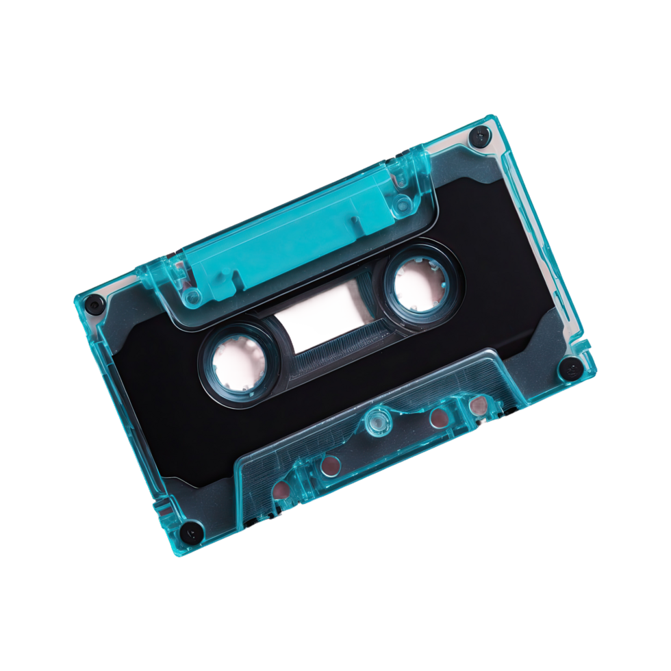 AI generated audio cassette isolated on transparent background png