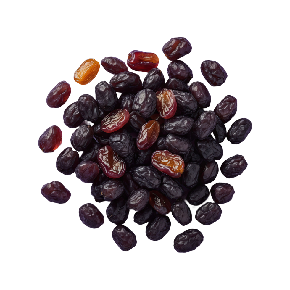 ai généré pile de raisins secs isolé sur transparent Contexte png