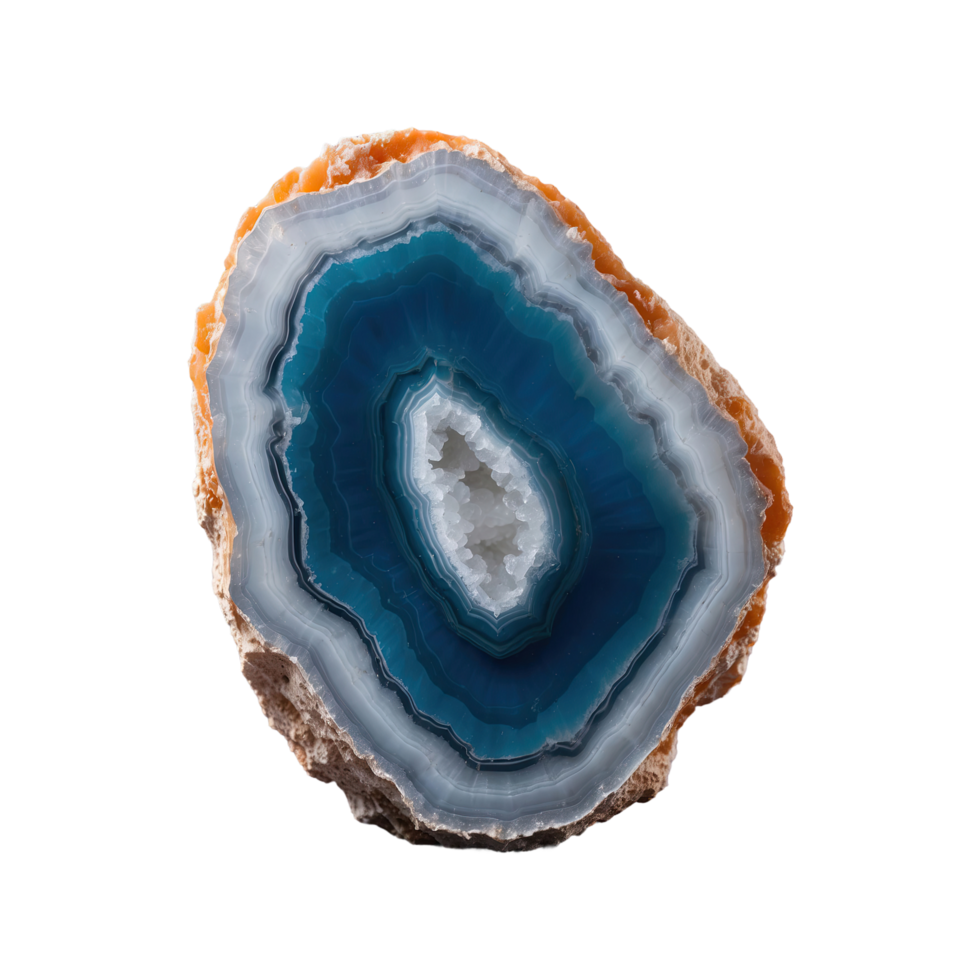 AI generated agate stone mineral isolated on transparent background png