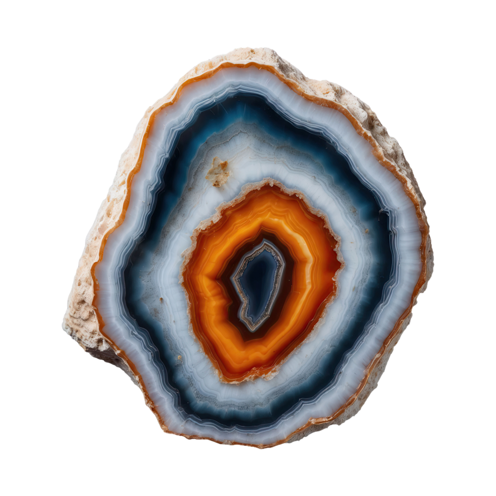 AI generated agate stone mineral isolated on transparent background png