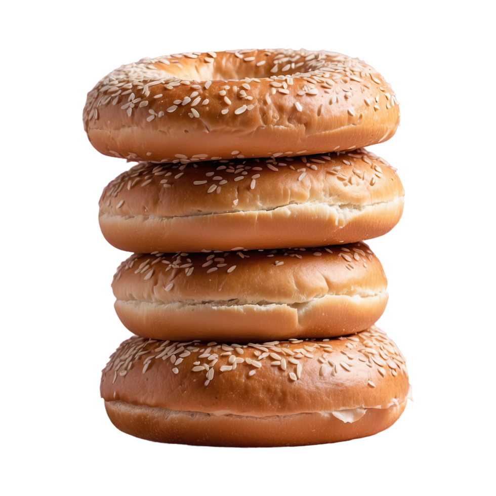 AI generated Stack of bagels isolated on transparent background png