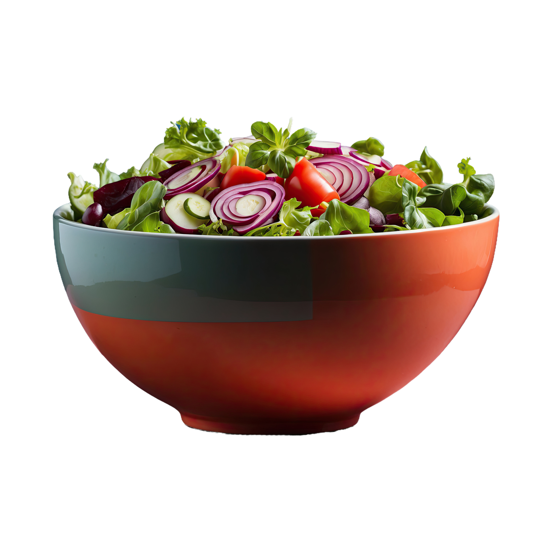 AI generated Vegetable salad in bowl isolated on transparent background