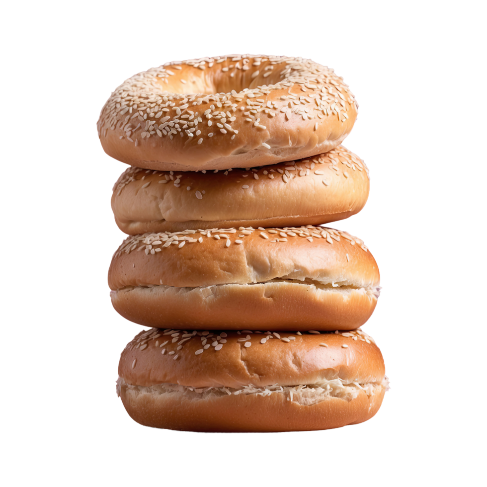 AI generated Stack of bagels isolated on transparent background png
