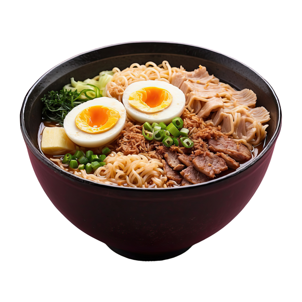 ai généré délicieux ramen isolé sur transparent Contexte png