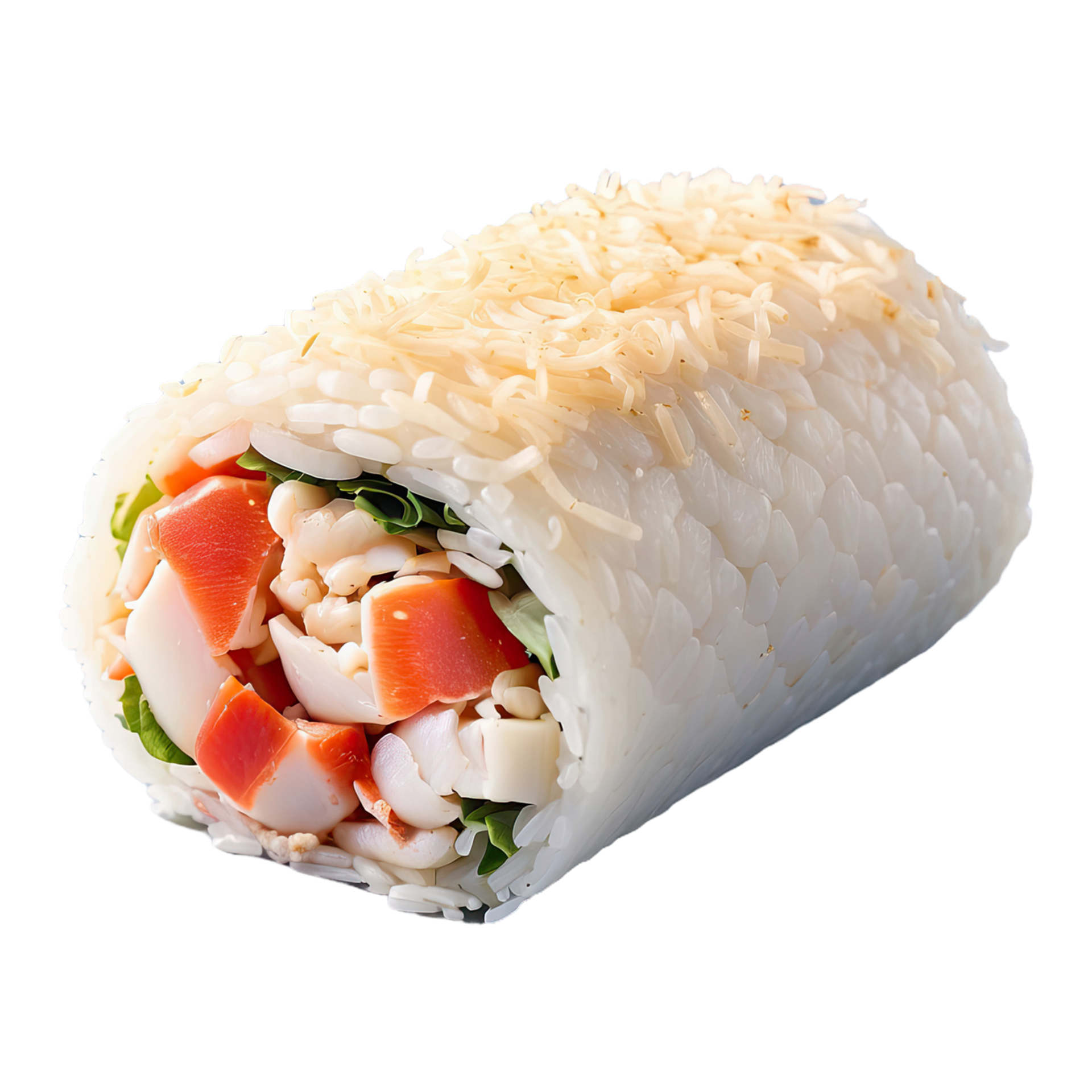 AI generated delicious Crab meat roll isolated on transparent