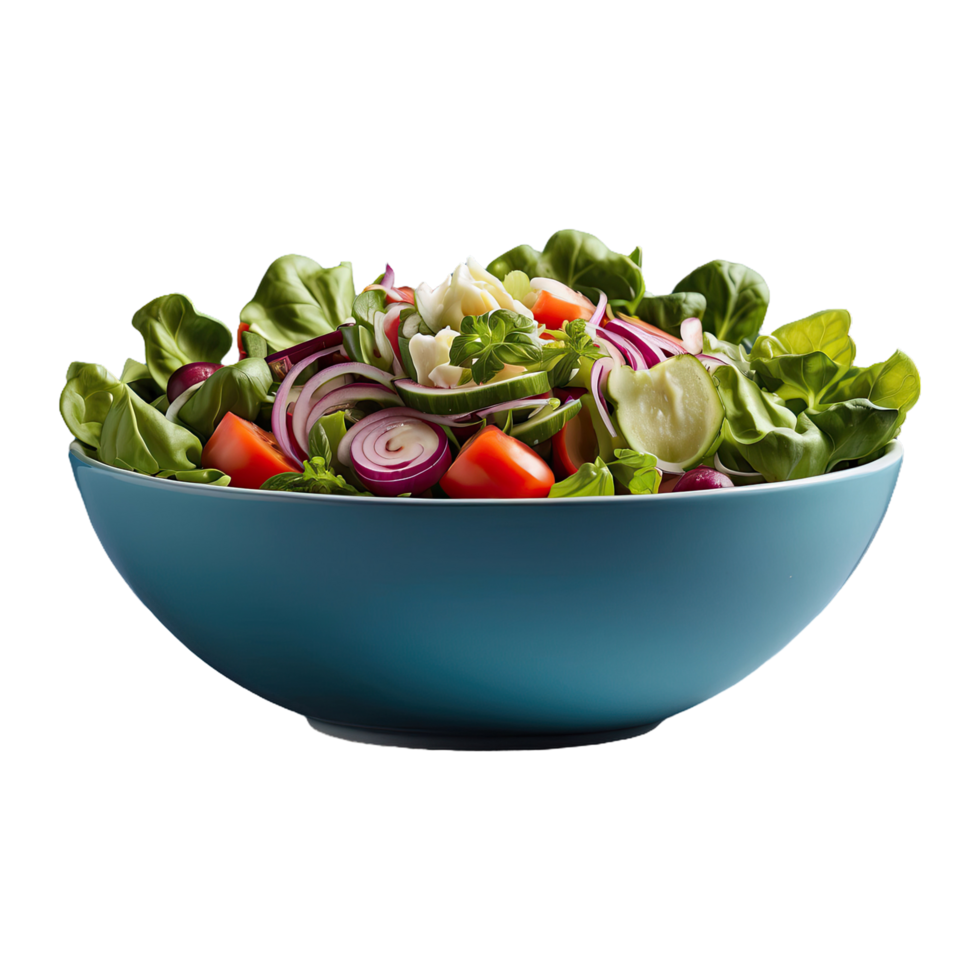 AI generated Vegetable salad in bowl isolated on transparent background png