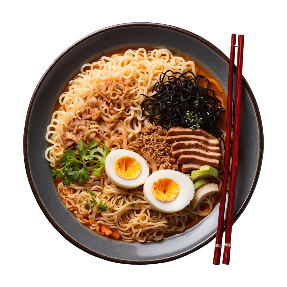 ai generato delizioso ramen isolato su trasparente sfondo png