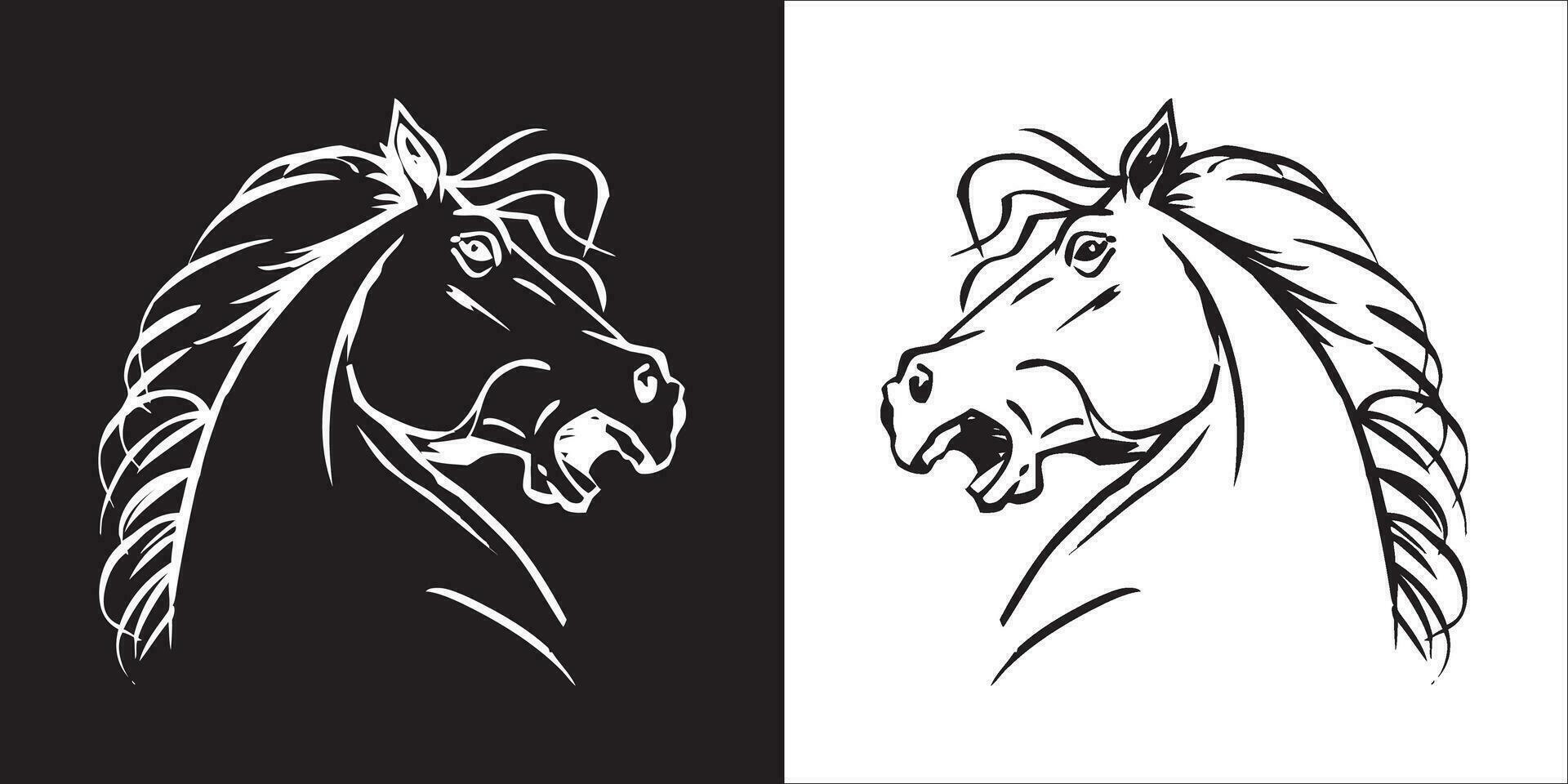 Illustration vector graphics of horse head icon