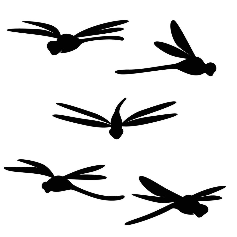 dragonfly silhouette. beautiful insect sign and symbol. vector