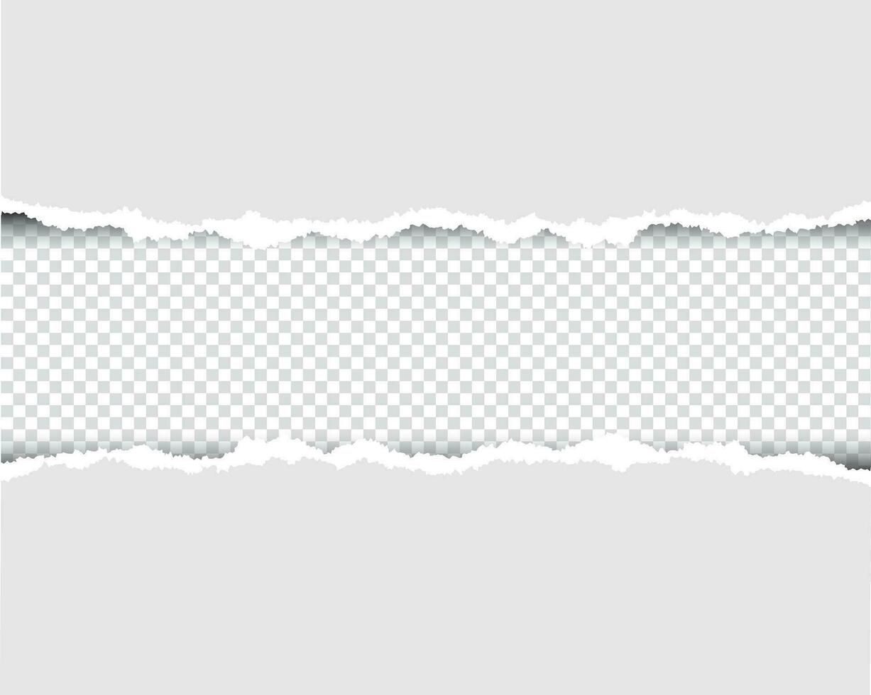 Torn paper frame on transparent background - stock illustration vector