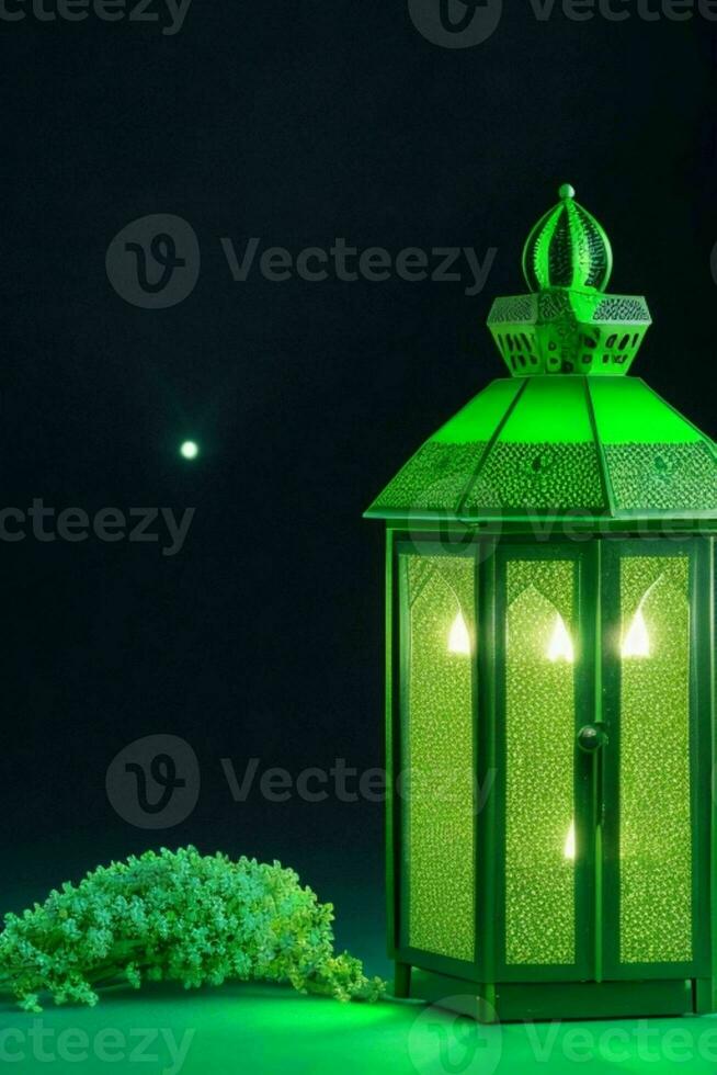 ai generado eid Mubarak y eid Alabama adha Arábica islámico antecedentes y bandera diseño. Pro foto