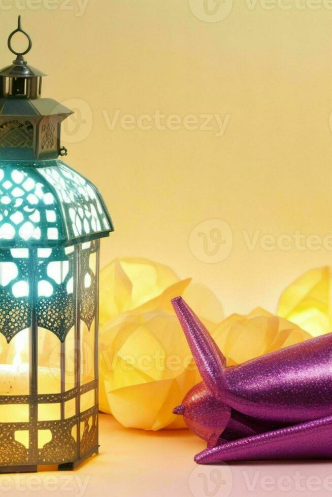 AI generated Eid Mubarak and Eid al adha Arabic Islamic background and banner Design. Pro Photo