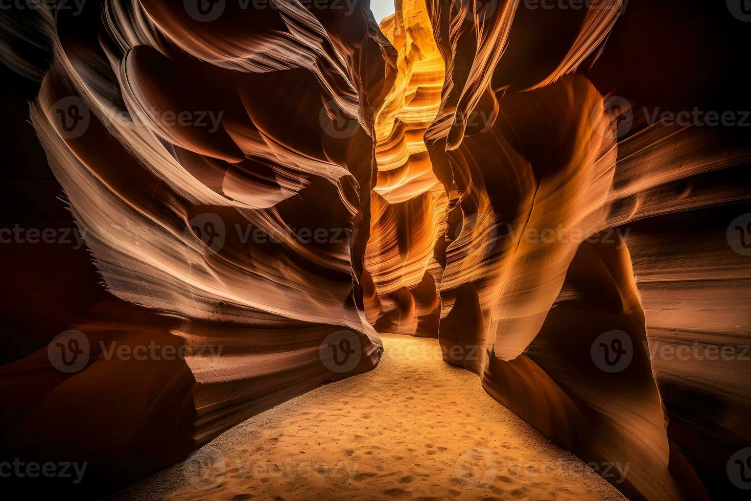 AI generated Antelope Canyon - abstract background. Travel and nature concept. Neural network AI generated photo
