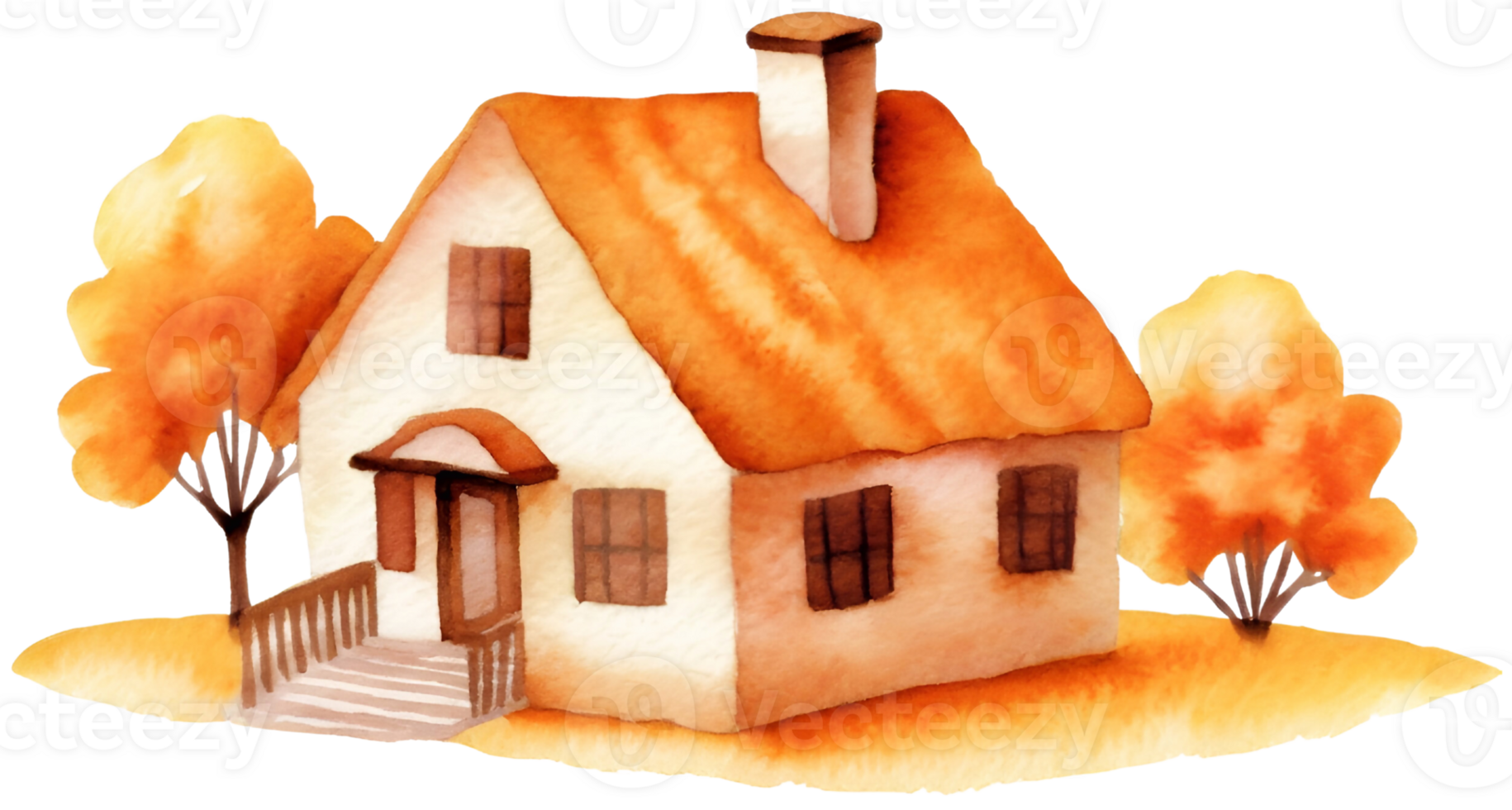 AI generated a house in autumn png