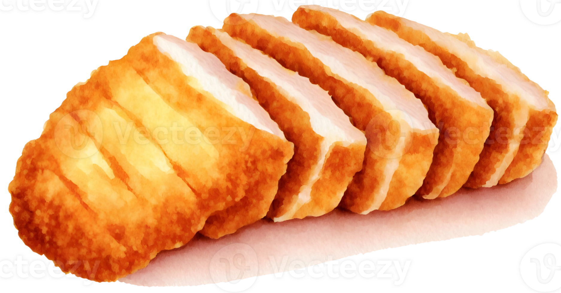 AI generated fired pork, illustration png