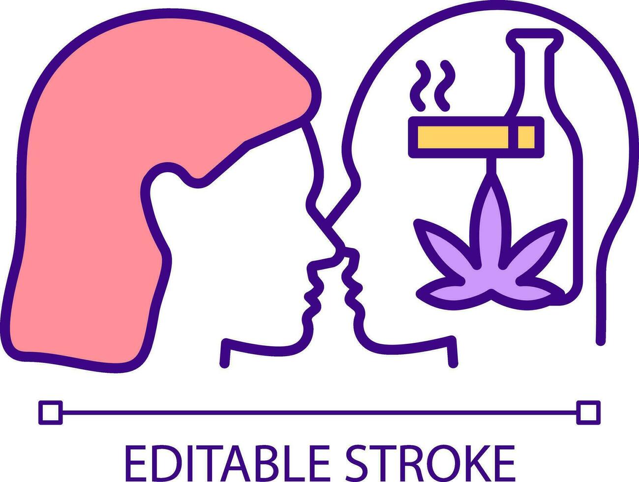 2D editable relationships with addicts icon representing codependent relationship, isolated vector, multicolor thin line illustration. vector