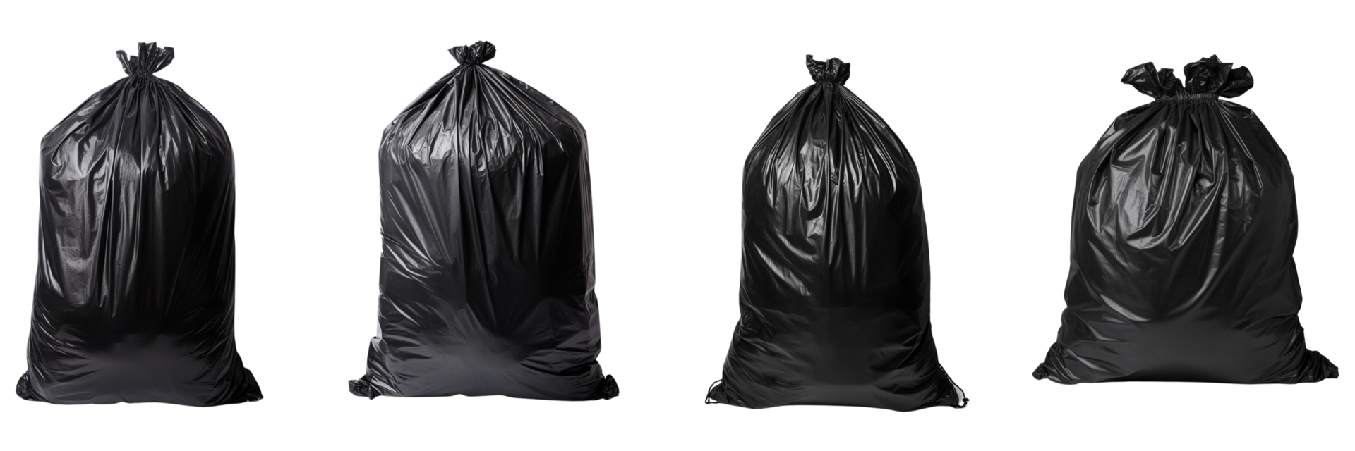 AI generated black garbage bag on transparent background png