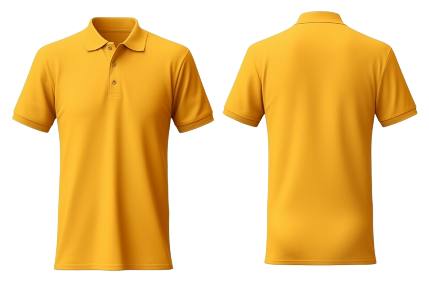 ai généré Jaune polo chemise maquette modèle sur transparent Contexte png