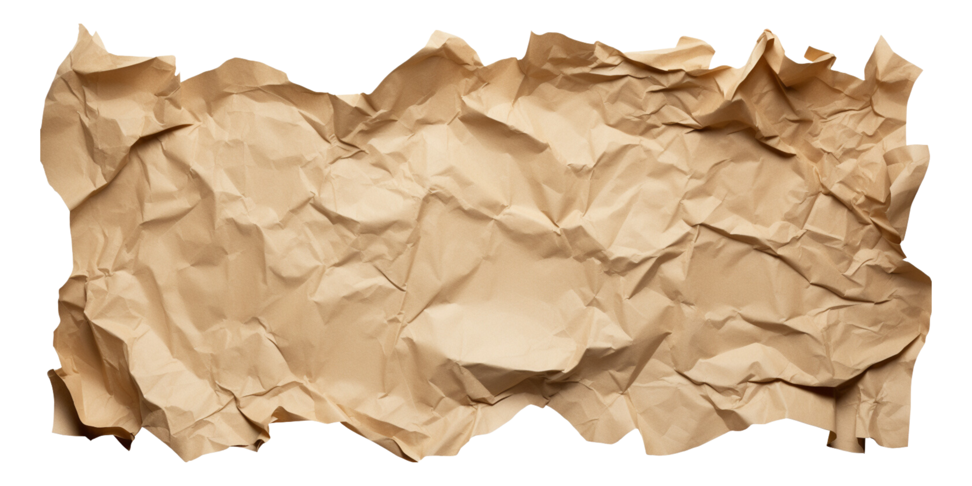 AI generated crumpled paper on a transparent background png