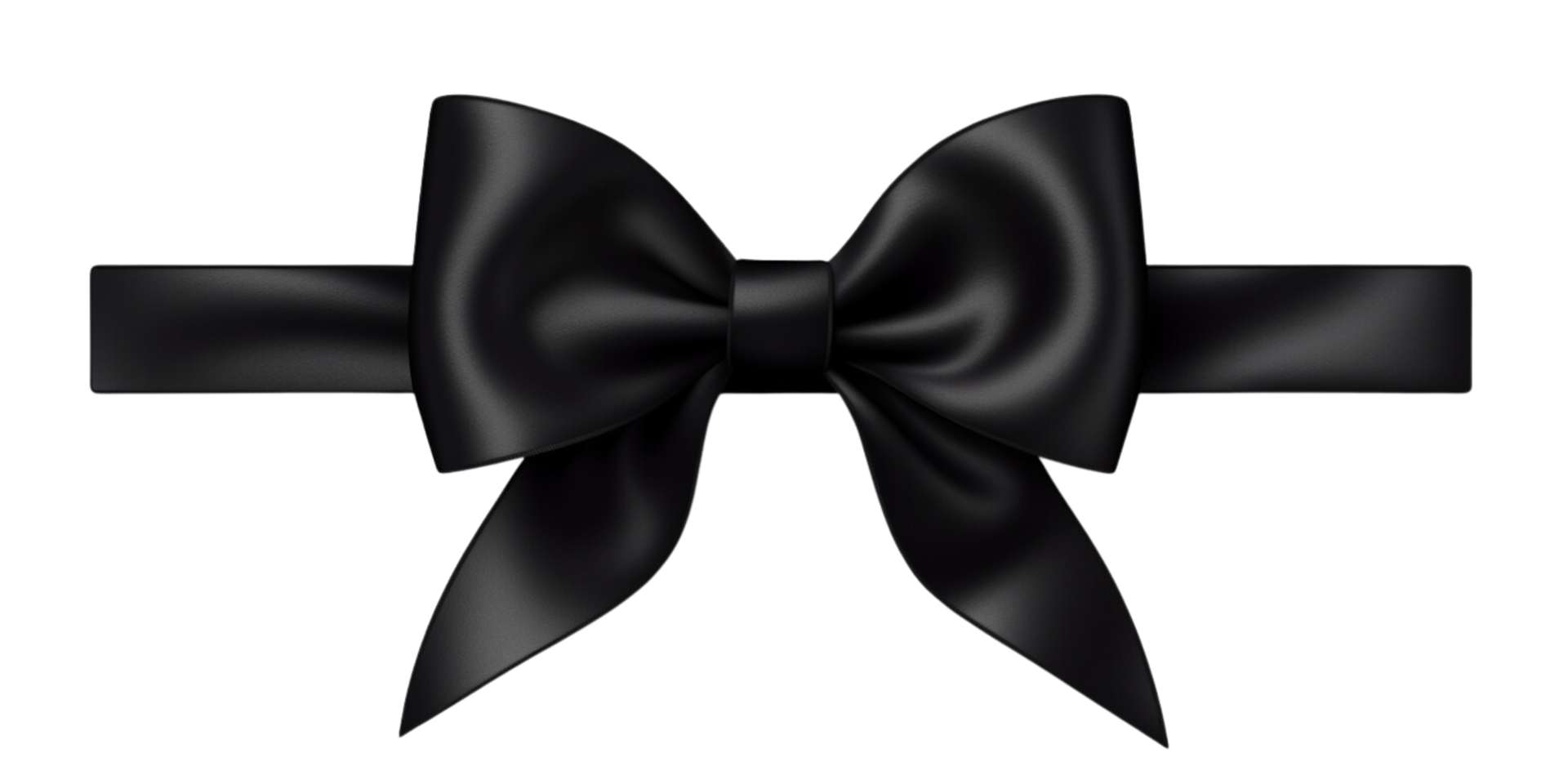 AI generated black ribbon with bow on transparent background 36085260 PNG