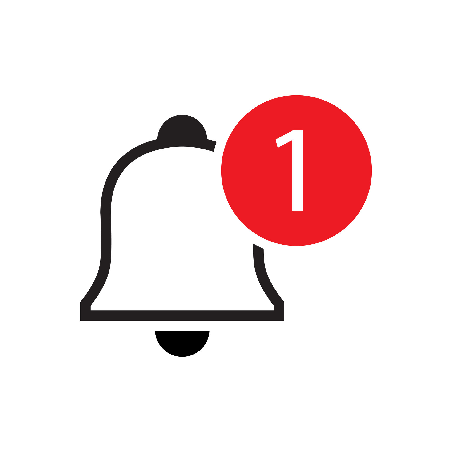 Notification bell icon vector isolated on white background. Alert sign ...