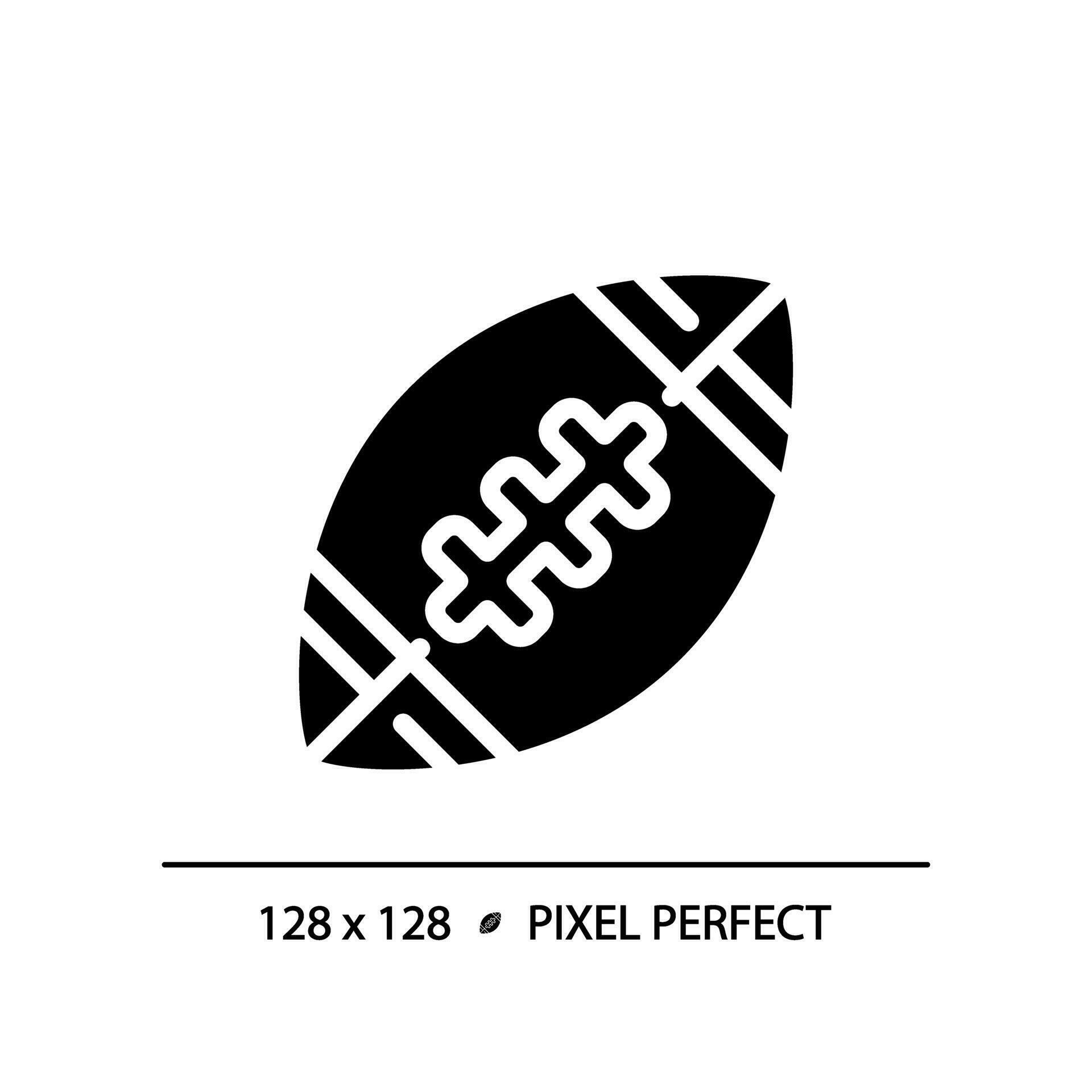 American football ball black glyph icon. Sport game equipment.High