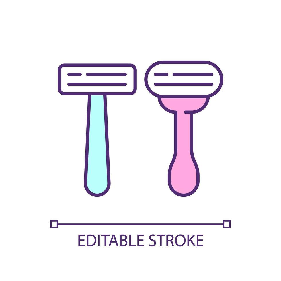 2D simple editable gendered marketing icon representing pink tax, isolated vector, thin line illustration. vector