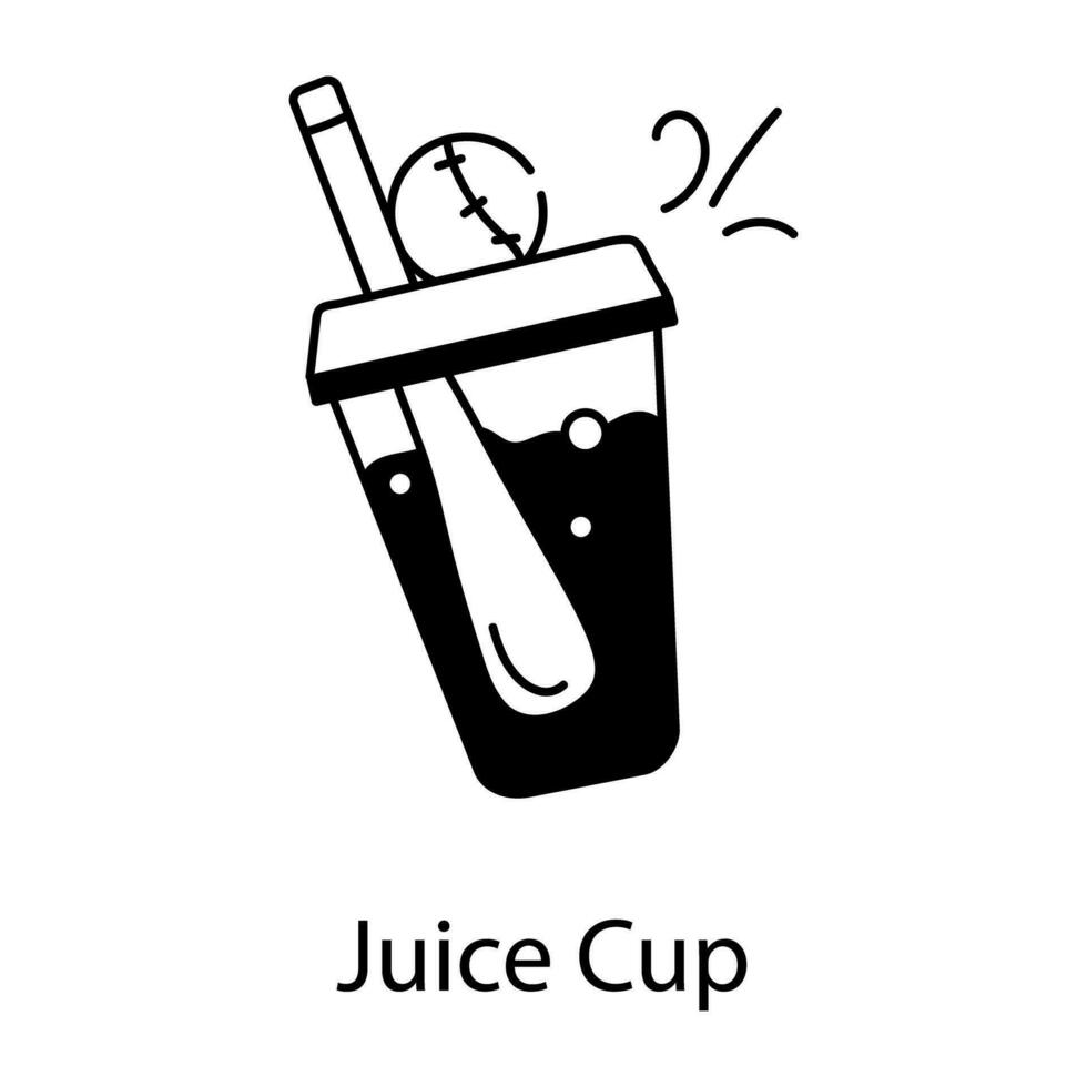 Trendy Juice Cup vector