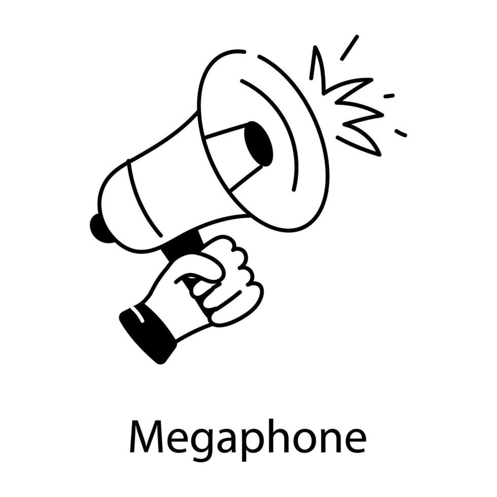 conceptos de megáfono de moda vector