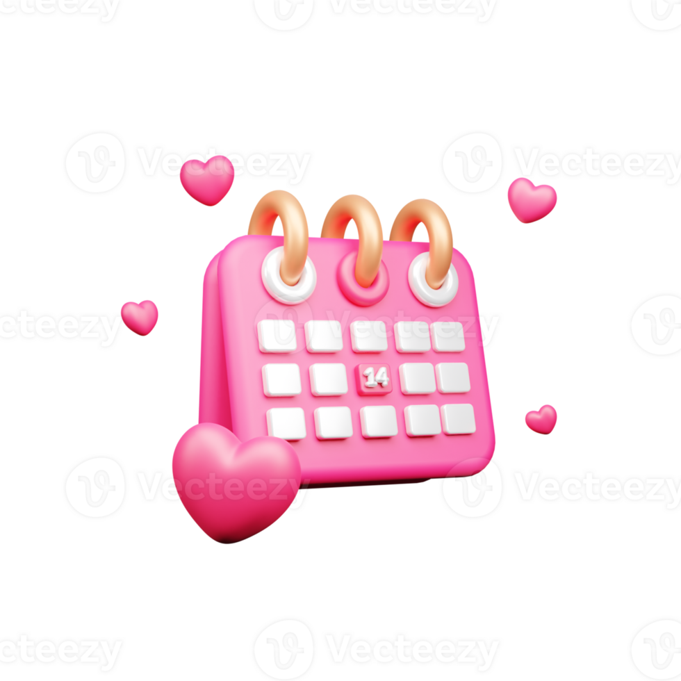 14 February 3D Icon Or Valentines Day Calendar Icon Or Love Day 14-february-3d-icon-or-valentines-day-calendar-icon-or-love-day