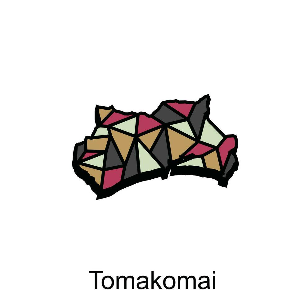 map of Tomakomai vector design template, national borders and important cities illustration