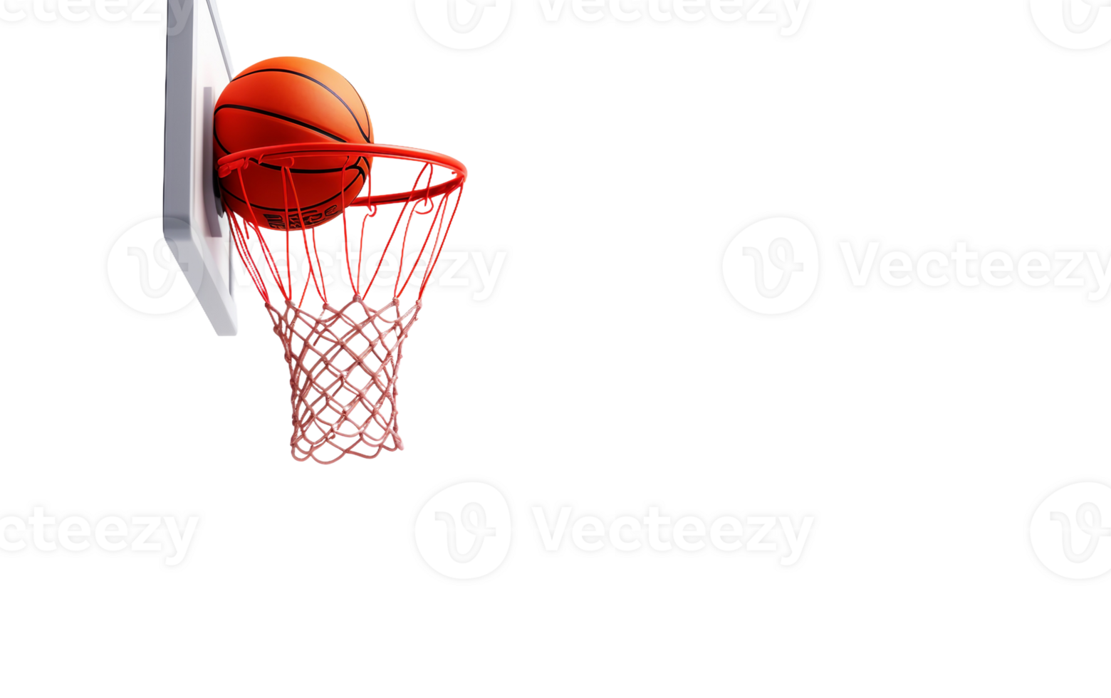 AI generated Basketball Artistry with Ball and Hoop On Transparent Background. png