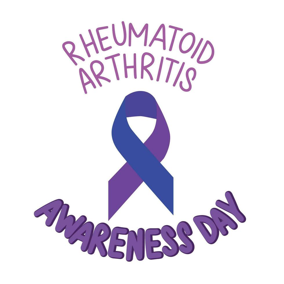 Rheumatoid Arthritis Awareness Day inscription. Handwriting text banner concept Rheumatoid Arthritis Awareness Day. Hand drawn vector art.