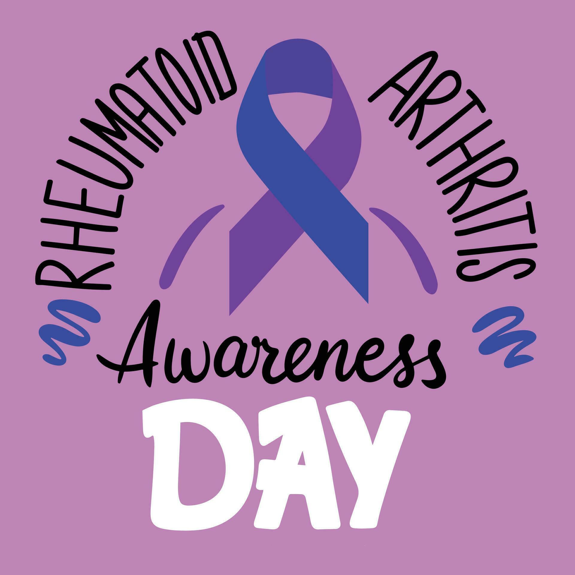 Rheumatoid Arthritis Awareness Day inscription. Handwriting text banner
