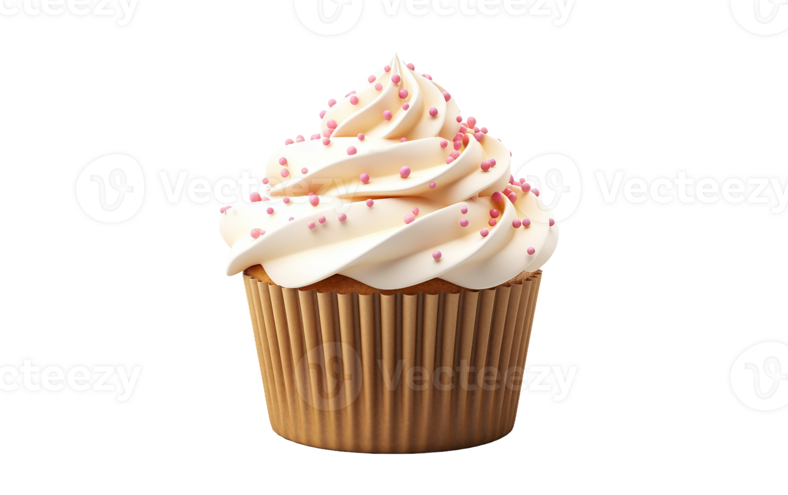 AI generated Cupcake with Frosting and Sprinkles png