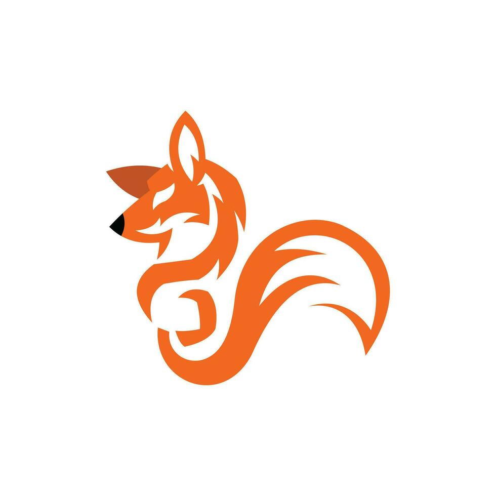 unique fox animal logo design modern on white background vector