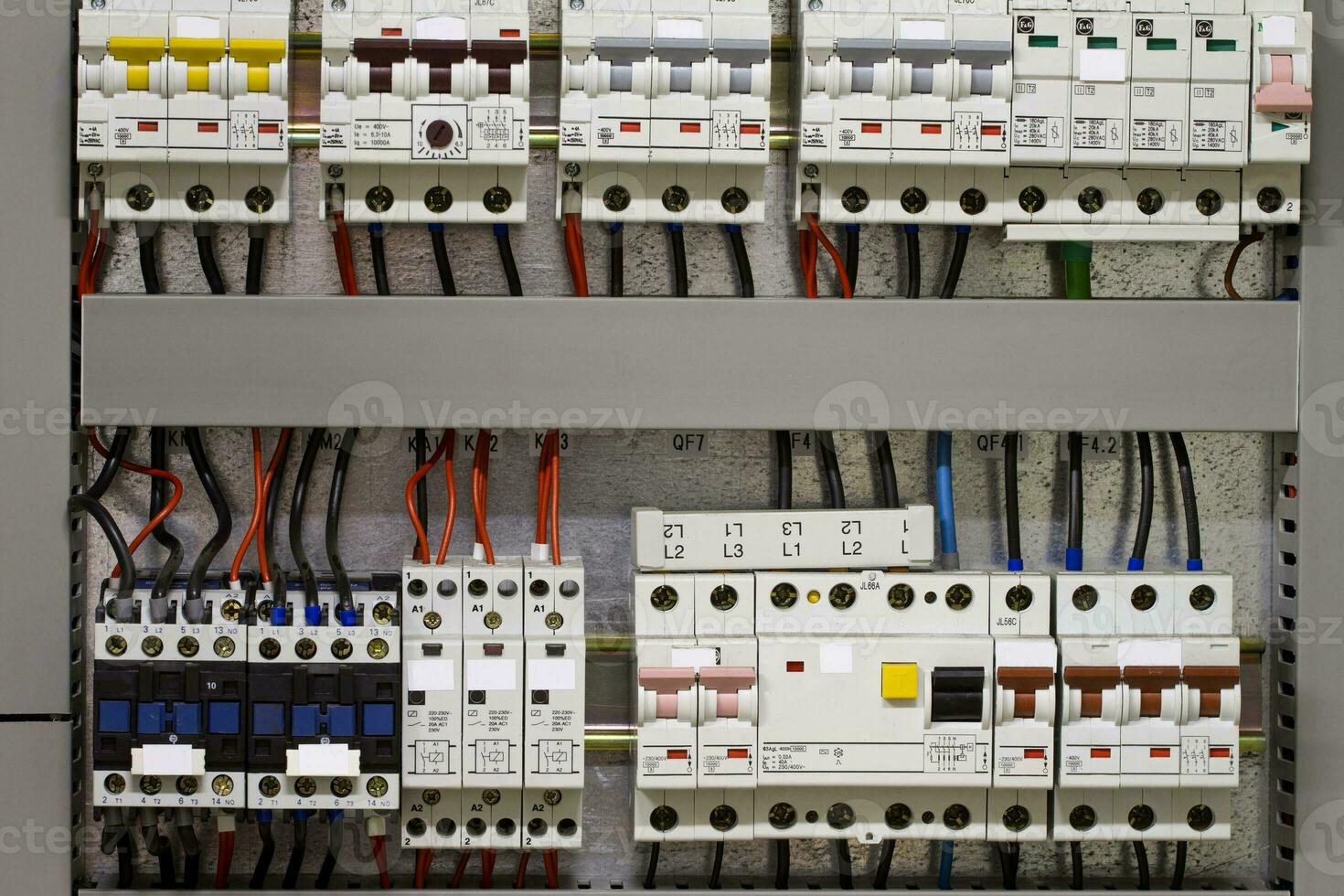 Control panel with static energy meters and circuit-breakers - fuse photo