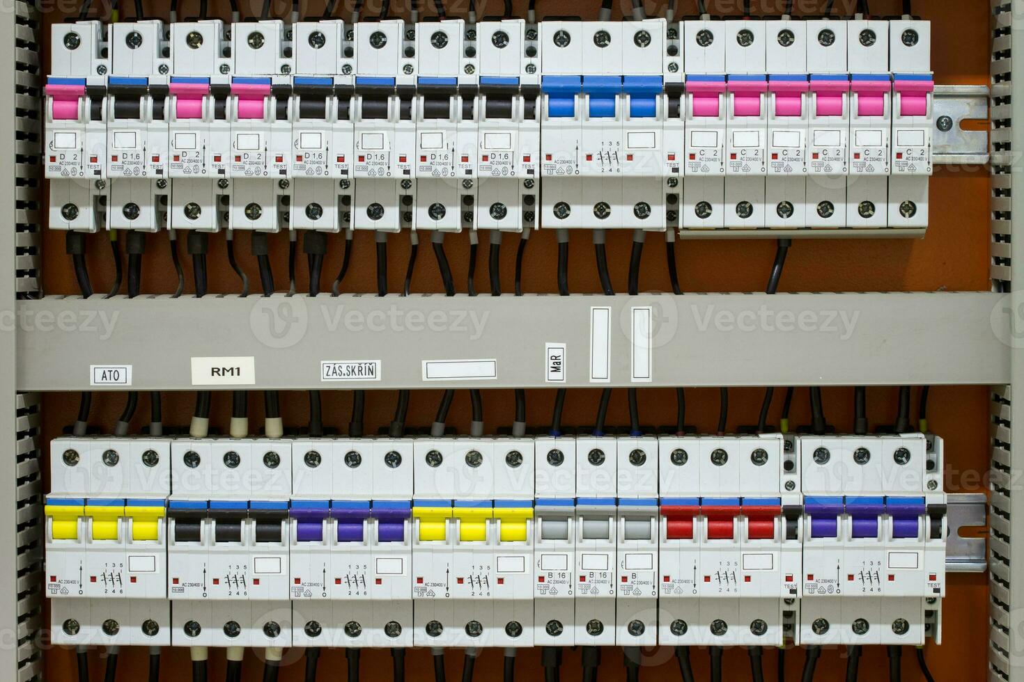 Control panel with static energy meters and circuit-breakers - fuse photo