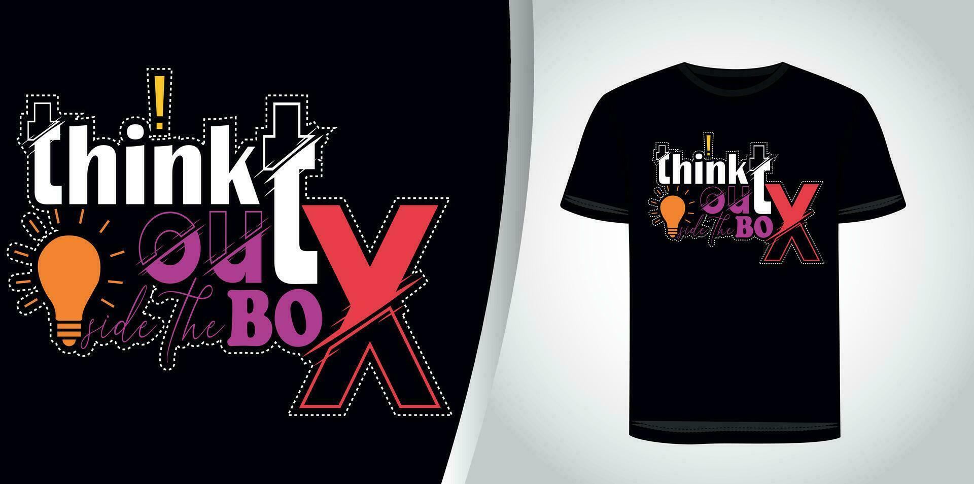 Think outside the box, modern and stylish motivational quotes typography slogan, vector for print tee shirt, typography, poster