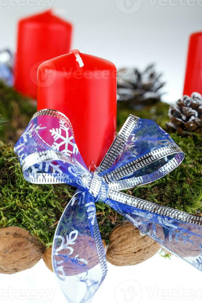 Advent wreath with candles for the Christmas time photo