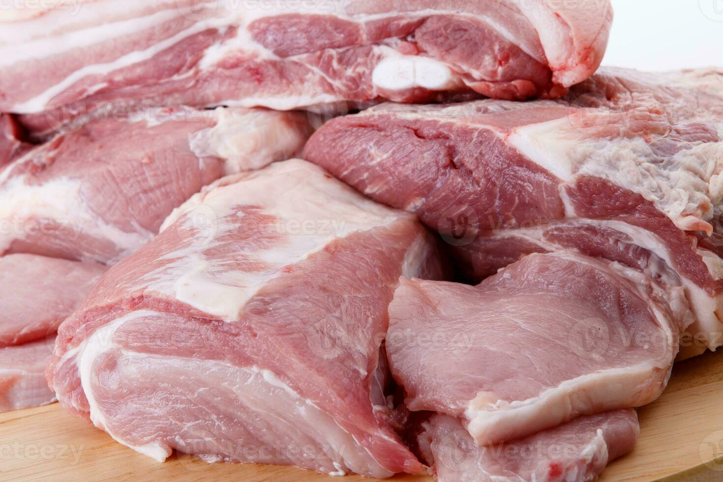 Selection of different cuts of fresh meat photo