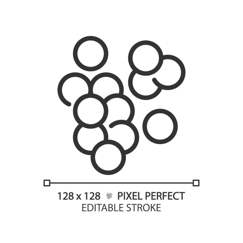 2D pixel perfect editable black coccus icon, isolated vector, simple thin line illustration representing bacteria. vector